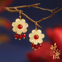 Phoenix Nirvana temperament long earrings show face thin earrings atmospheric National style retro new flower earrings female
