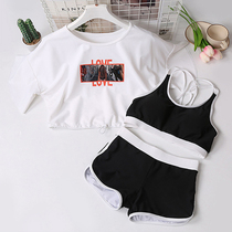 Korean childrens swimsuit Female large child swimsuit Girls 12-15 years old middle and large child girl bikini split swimsuit