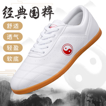 Double star tai chi shoes leather breathable martial arts shoes mens soft beef tendon bottom Taijiquan practice shoes sports shoes 2020 spring and autumn