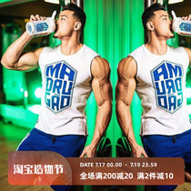 Muscle captain tide brand sports vest mens gym equipment running training loose sleeveless t-shirt shoulder top