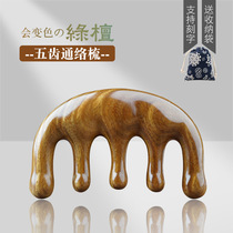 Wide teeth and large teeth Green sandalwood meridian massage comb scalp acupoint body universal massage head artifact five claws