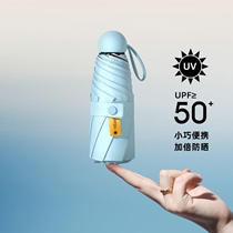 Japan CK parasol womens capsule mini small portable sun umbrella sunscreen UV five folding barometer rain dual-use