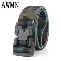 2019 new outdoor tactical belt military training belt magnetic buckle real nylon camouflage mens belt