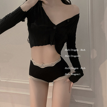 RD Day Ensemble Seamless High Waist Briefs Female Closets Sexy Lace Side Lift Hip Graphene Pure Cotton Crotch Triangle Pants