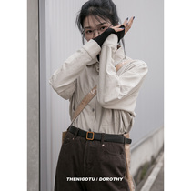 DOROTHY -- apricot shirt woman 2021 new spring autumn stack wearing loose lining design sensation little crowdcoat tide