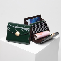 New leather card bag womens 2021 ultra-thin mini cowhide small wallet one card clip driver set