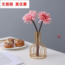 Nordic creative glass flower arrangement living room decoration TV cabinet desktop iron dry flower hydroponic ornaments