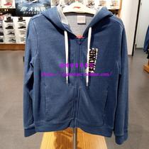 2017 autumn sportswear Li Ning washed knitted denim hooded sweater AWDM356 sweatshirt AKLM356