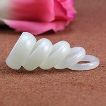 (Lingde Jade) Xinjiang Hetian Jade Ring Jade Ring White Jade Ring Mens Womens 16-20#