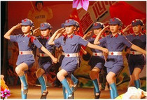 Stars twinkling childrens Eighth Route Army short-sleeved shorts Red Guards revolutionary performance costumes military uniforms costumes Red Army