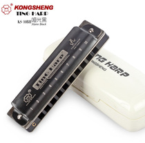 10-hole harmonica KS-10BH matt black Super Blues playing harmonica