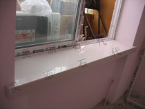 White crystal artificial stone marble window countertop artificial synthetic stone countertop floating window countertop washout table surface