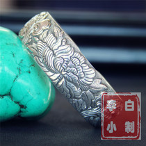 Li Xiaobai 9999 sterling silver bracelet Handmade sterling silver bracelet Hibiscus flower silver bracelet Silver jewelry bracelet