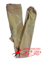 Ice spirit skating suit figure skating protective gear plus velvet thickened warm flesh color black hot diamond bag shoes and socks