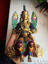 Qing Qianlong Tibetan Buddhist Bodhisattva statue engraved