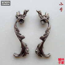Nickel ancient silver European antique wardrobe door drawer left and right matching handle simple furniture pastoral handle 8902-1