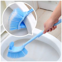 Thickened plastic long handle double-sided with back brush soft hair cleaning toilet brush Bathroom curved toilet brush gap brush