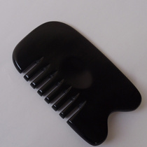 Aged black water horn scraping plate W10 head massage multi-functional thickened six-tooth scraping comb