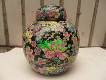Jingdezhen Cultural Revolution Factory goods porcelain hand-painted pastel black land Wanhua large Baozhu altar