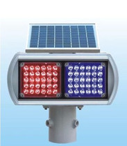 Double-sided LED solar red blue flash light construction light solar warning light highway flashing light