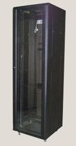 37U enclosure 1 8 m black luxury type server cabinet front glass rear mesh 600 * 1000 * 1800