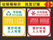 Custom-made domestic waste classification method instructions guide poster hanging painting non-recyclable waste management logo stickers