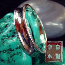  Li Xiaobai 9999 sterling silver bracelet Handmade sterling silver bracelet Glossy concave sterling silver bracelet Silver jewelry bracelet