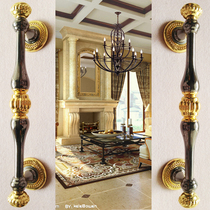 Door handle wooden door handle glass door handle modern European antique retro pull hand bronze 353