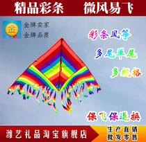 Weifang kite rainbow small color strip breeze fly bright cloth to hand put a variety of specifications