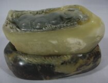 Ugly Rushing Sky Bull Gas Green Fields Stone Engraving Duozodiac Animals Mercy of pure handmade art of origin