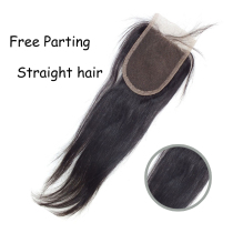 4*4 Straight Virgin Brazilian Human Hair Lace Closures wig