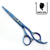 Smith Chu Professional Haircutting Scissors Color Scissors Cherry Flower Series Flat Cut Straight Cut 6 Blue