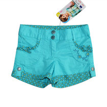 N090 French girls summer clothing shorts hot pants adjustable waist foreign trade child clothing