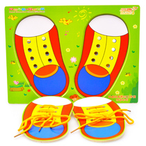 Baby learns to wear shoelaces learns to tie shoelaces kindergarten learning toys wooden childrens puzzles puzzle educational toys