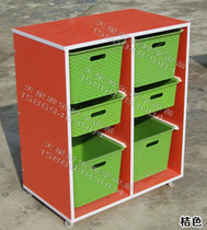 New style with casters 6 boxes of toy rack classification plastic basket frame mobile storage rack Kindergarten cabinet limited time