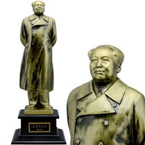 Mao Zedong bronze statue Chairman Mao President Mao Zedong Portrait Great Mans Sculpture Wind Coat Full Body Resin Handicraft Gift with seat