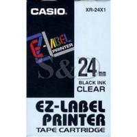 Casio CASIO label ribbon XR-24X1 (24MM transparent bottom black word with length 8M
