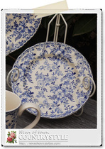 Foreign trade export tail single English retro country classic blue and white ceramic plate No. 7 dessert plate bone plate