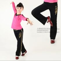 Shulaiman 9123-1 children Romablatin dance clothes fitness pants exercise pants dancing pants gold edge hot stamping