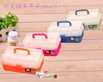 G560 transparent three-layer art multifunctional household storage plastic toolbox pigment box cosmetic case medicine box