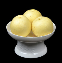 Buddha offering plate fruit plate Tall round fruit plate Buddhist supplies Buddha tools Dehua ceramic offering bowl