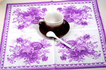 (Manufacturer Mix) Colour Napkin Printed Color Paper Towel Purple series Gardenia Flowers Wedding napkin