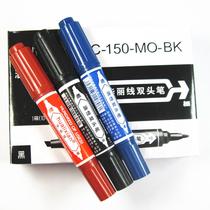 Hua Li line big head pen marker black red blue big round head pen oil big head Mark pen size double head hook line pen