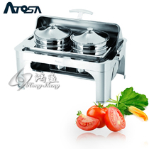 Brand ATQSA buffet dinner stove thickened square visible full flip heat preservation soup stove Buffy soup stove can be charged