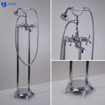 Floor-to-ceiling bathtub faucet European shower shower set copper hot and cold vertical bathing nozzle Mixing Valve