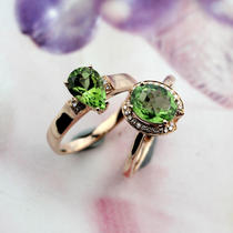 (Eloped Bali) ■ Hong Kong factory collection level rare blue-green tourmaline 18K gold diamond ring with certificate