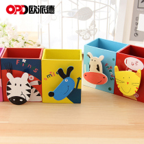 School small gift cartoon pen holder creative fashion cute wooden storage cute pen holder primary and secondary school students school supplies storage stationery prizes small gifts