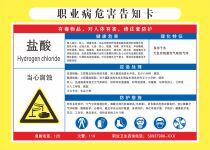 Hydrochloric acid occupational disease hazard notification card Hazardous chemicals warehouse storage management system Hazard warning well-known signs