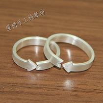 Original handmade custom silver ring s99 sterling silver love arrow simple plain matte opening