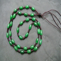 Myanmar emerald Necklace Dry green Tie Longsheng emerald Passepartout lanyard Emerald beads full of green